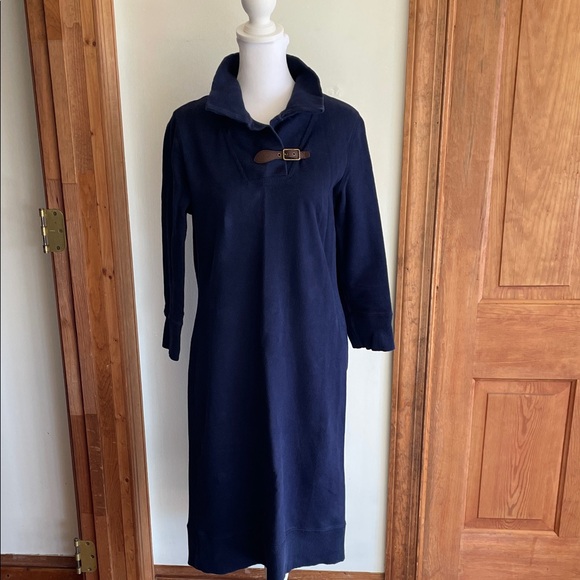 Lauren Ralph Lauren Dresses & Skirts - LAUREN JEANS CO. Ralph Lauren Navy Blue Cotton Knit Sweater Dress M Vintage